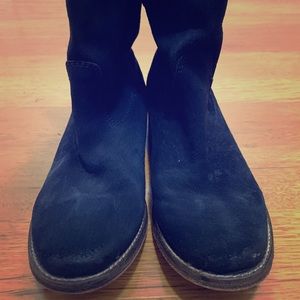 Navy Suede Bootie